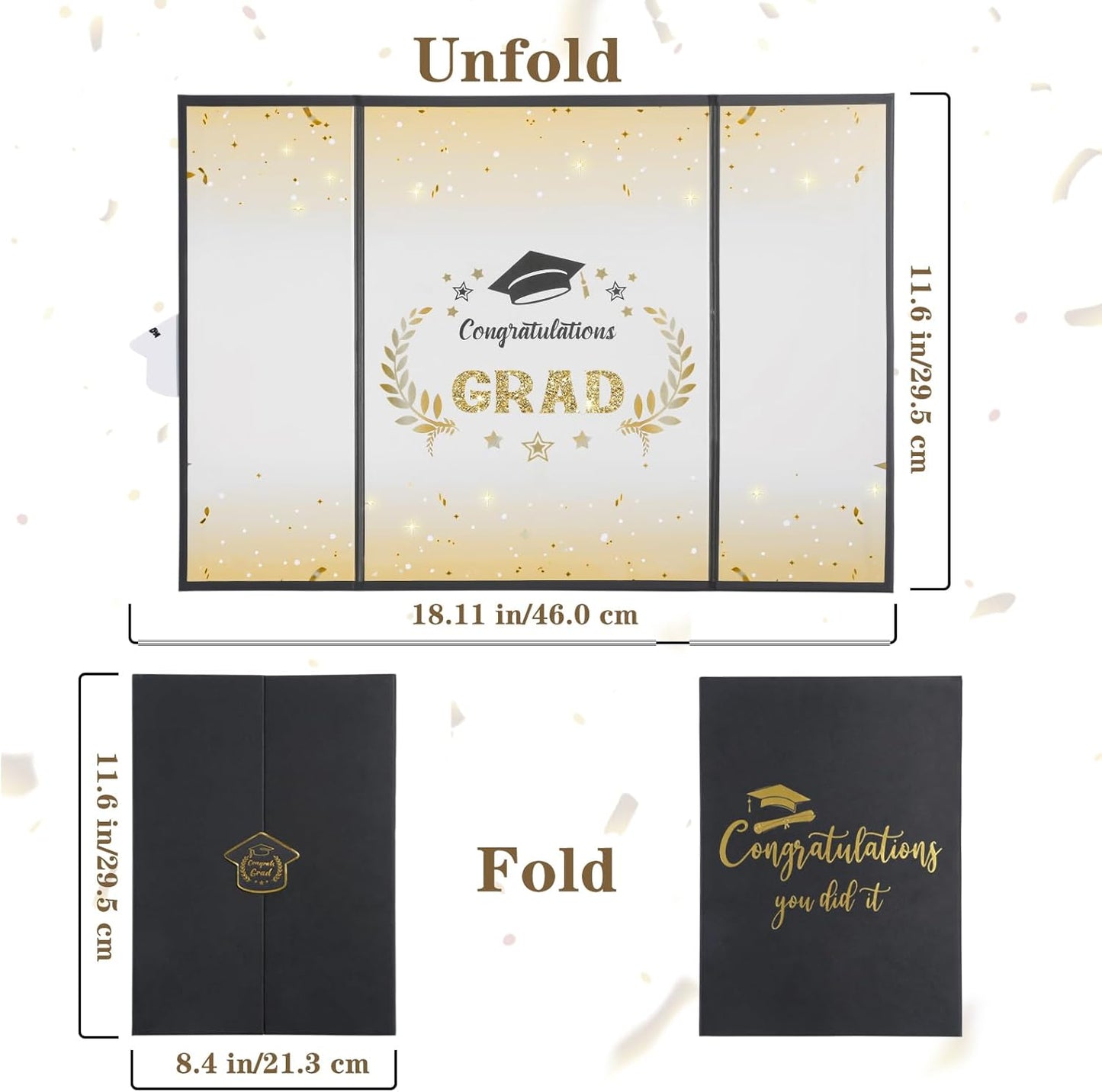 Graduation Guest Book 2026, Black and Gold Graduation Decorations Class of 2026 Graduation Signature Autograph Book for Congrats Grad Party Favors Supplies Gifts