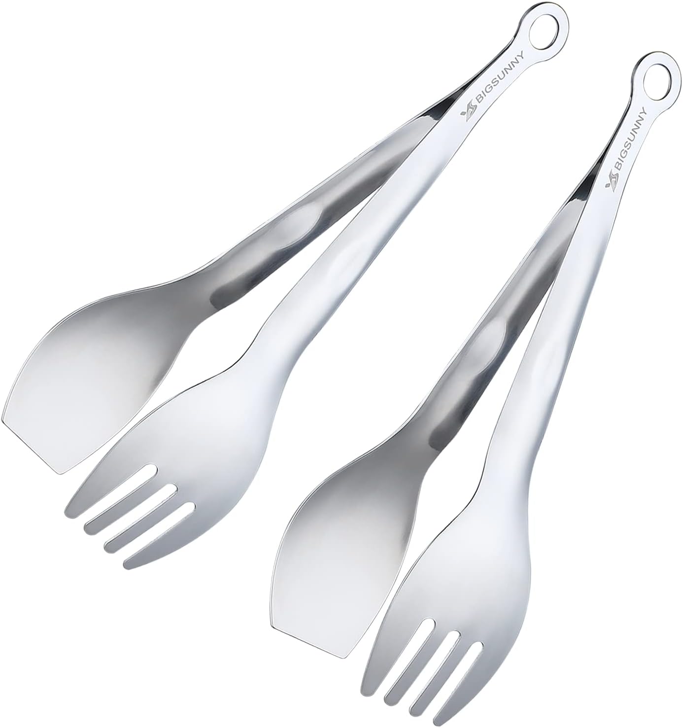 Mini Appetizer Tongs Stainless Steel Set of 4, MSY BIGSUNNY Small Serving Tongs, 6 Inch(15.2cm, Silver)