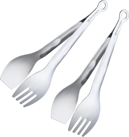 Mini Appetizer Tongs Stainless Steel Set of 4, MSY BIGSUNNY Small Serving Tongs, 6 Inch(15.2cm, Silver)