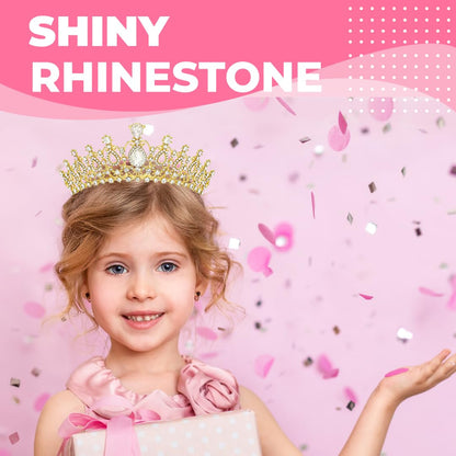 Birthday Tiara Crown with Sash for Women, Headband Hair Accessories for Wedding Party Costume