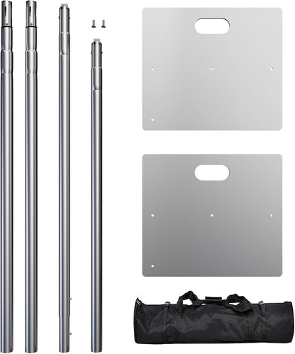 TOCRETOARE Heavy Duty Backdrop Stand, 10x10ft Pipe and Drape Backdrop Stand Kit with Adjustable Telescopic Poles Frame and Metal Base, Background Holder for Parties Wedding Birthday Photography Capacity of up to 22 lbs