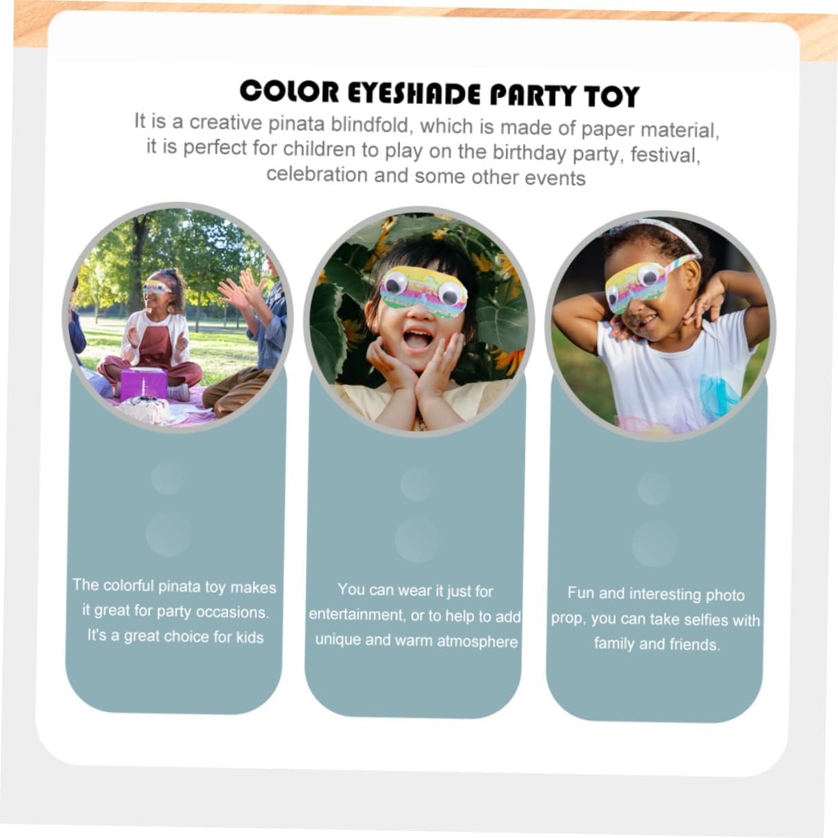 BESPORTBLE 2Pcs Paper Pinata Eye Masks for Birthday Party Game Supplies Fun Cosplay Accessories Lightweight for Celebrations and Photo Props