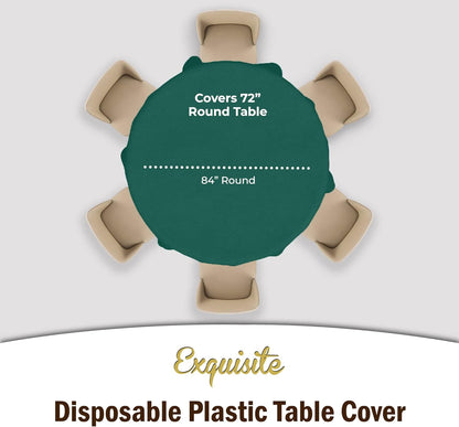 12-Pack Premium Plastic Tablecloth 54in. x 108in. Rectangle Table Cover - Dark Blue - Colors B