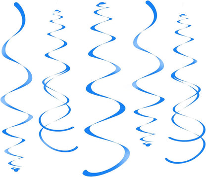 Gold Party Hanging Swirl Decorations Plastic Streamer for Ceiling, Pack of 28