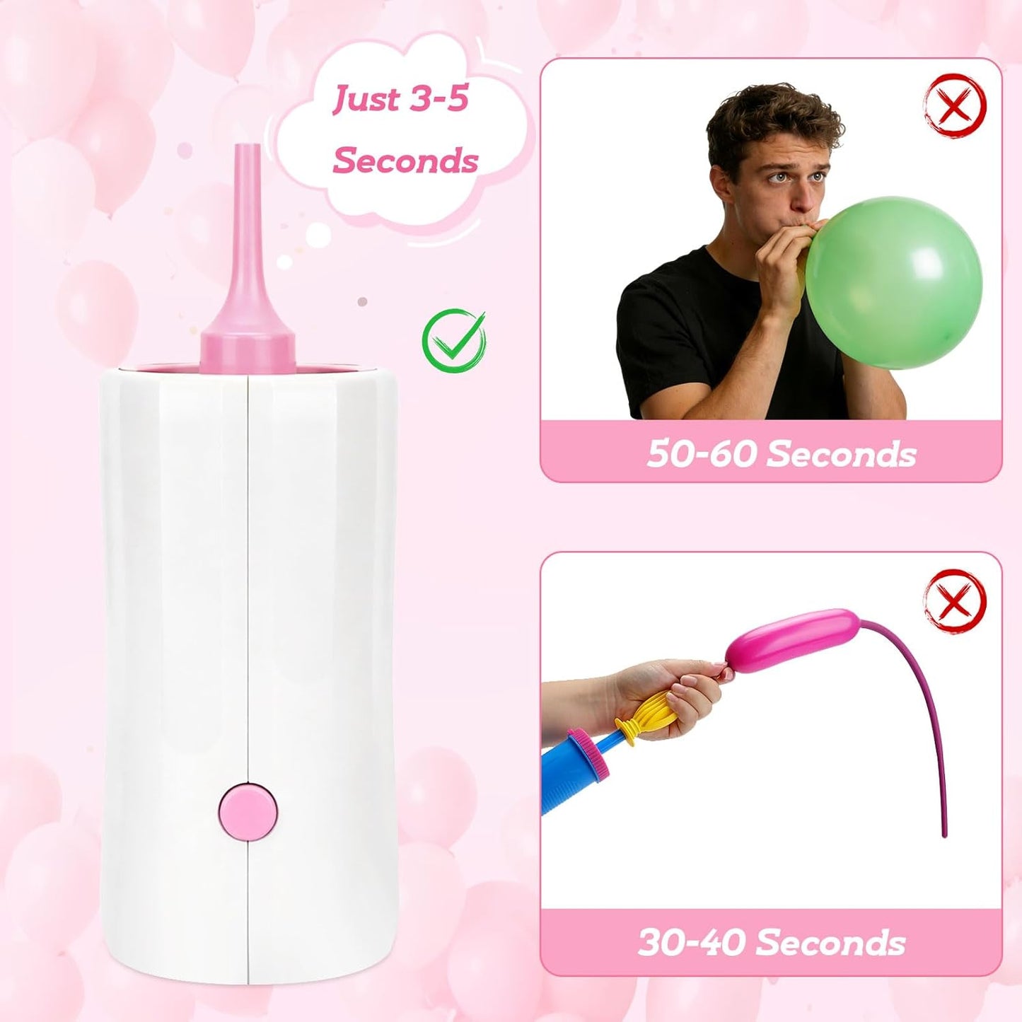 Ball Pump Balloon Pumps Electric, Balloon Pump Portable Long Animal Balloon Pump, Electric Blower Machine Inflator Basketball Pump 260 Balloon Pump for Party/Wedding/Birthday Decorations