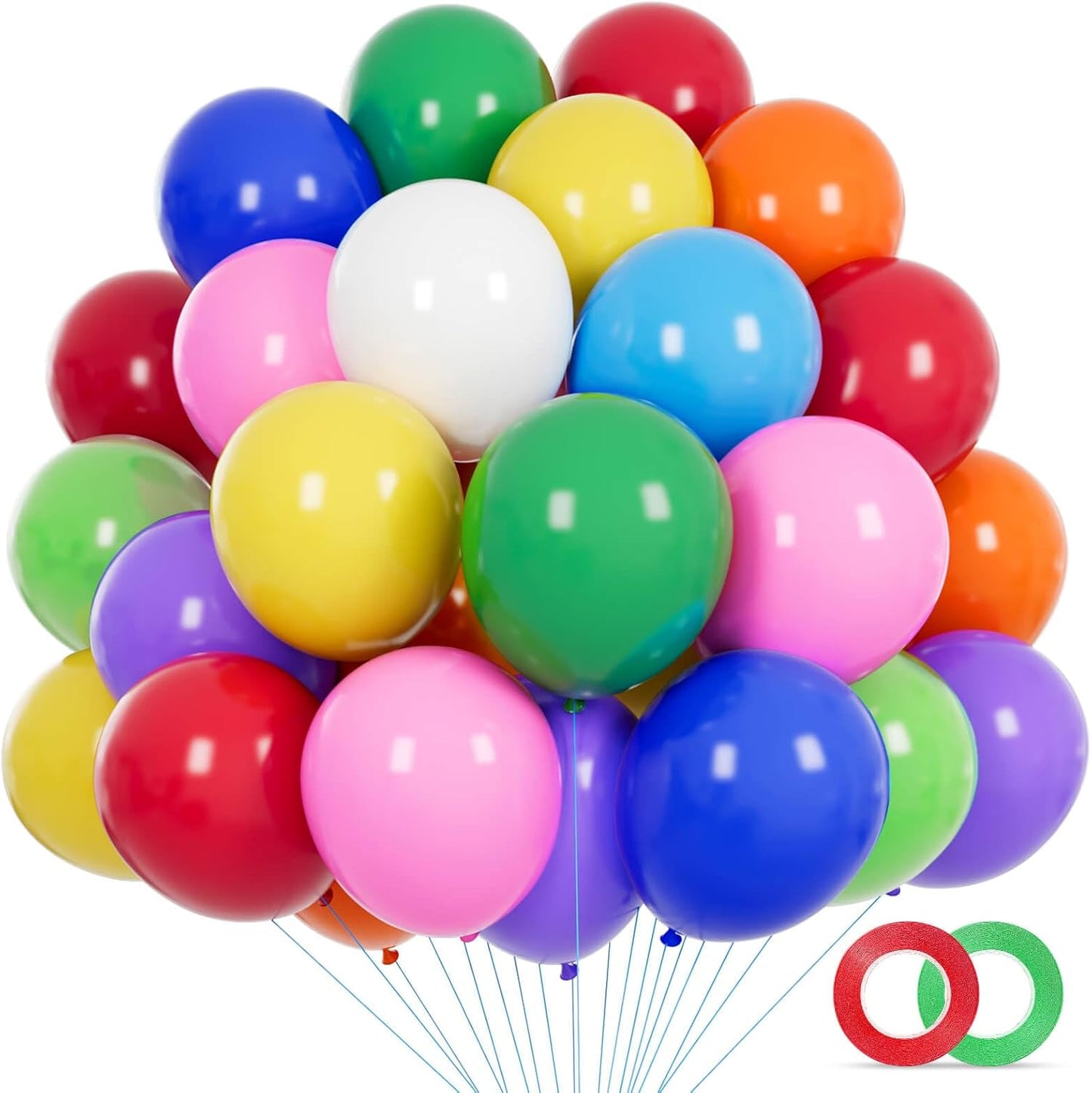 110pcs Black Balloon 12 inch, Black Latex Balloons for Birthday Party Baby Shower Wedding(with 2 Ribbons). - Colors B