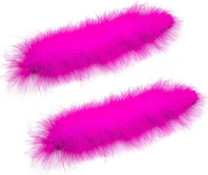 2Pcs Feather Wristbands, 9.65inch Soft Feather Wrist Slap Bracelet Cuffs, Snap Ring, Circle Slap Wrist Decoration Cuffs for Party Decoration