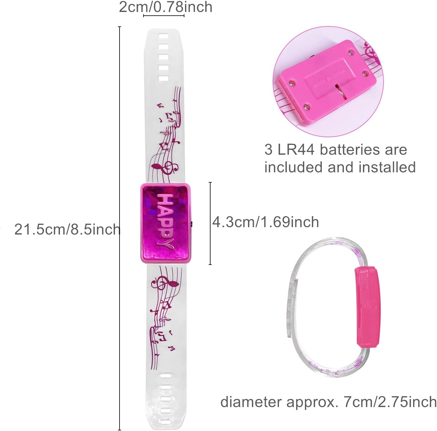 M.best 24pcs LED Light Up Bracelets, Glow in The Dark Flashing Wristbands Happy Bracelets Party Favors for Wedding,Sports,Festivals,Concerts,Party