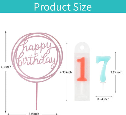 10-Piece Number Birthday Candles - Glitter Cake Toppers for Birthday & Wedding Parties