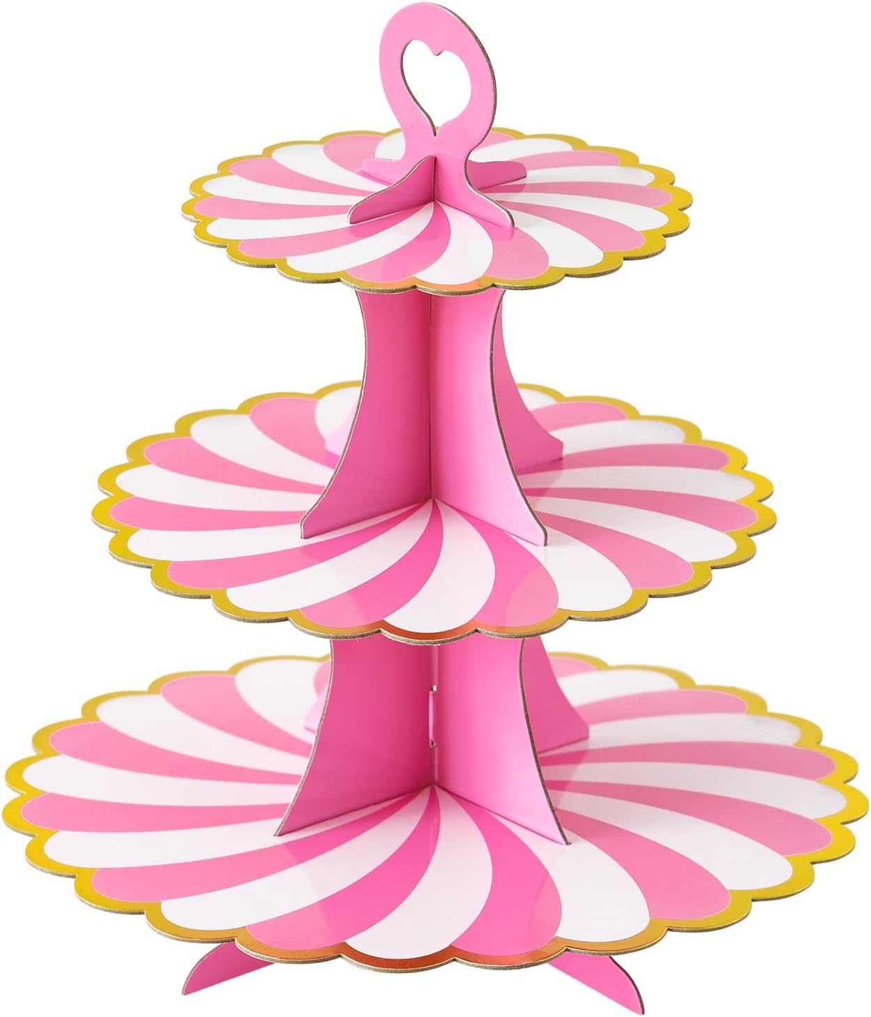 Soleebee 3-Tier Cupcake Stand, Cardboard Cupcake Tower, Dessert Cup Cake Stand Tower for Birthday Wedding Party Decoration, Cupcake Tier Stand 1 Set (Black)