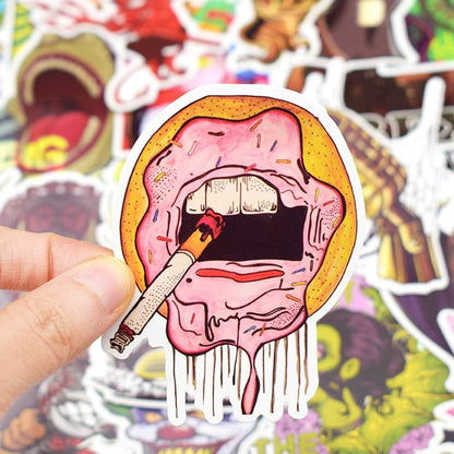 QTL Neon Stickers for Teens & Students Prizes, Waterproof Vinyl Party Favor Stickers, School Rewards, Water Bottle and Laptop, 50PCS - Colors B