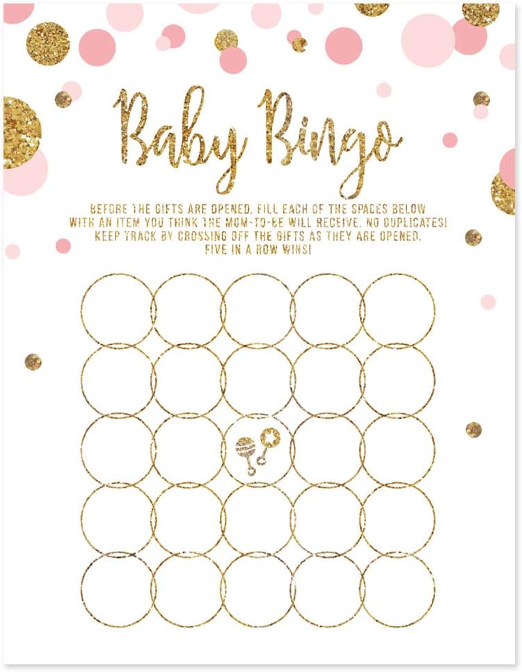 Andaz Press Blush Pink Gold Glitter Girl Baby Shower, Printable Table Tent Place Cards, 20-Pack, Seat Placement Cards Blank Place Cards For Table Settings Name Cards for Wedding, Graduation Food Cards - Colors A
