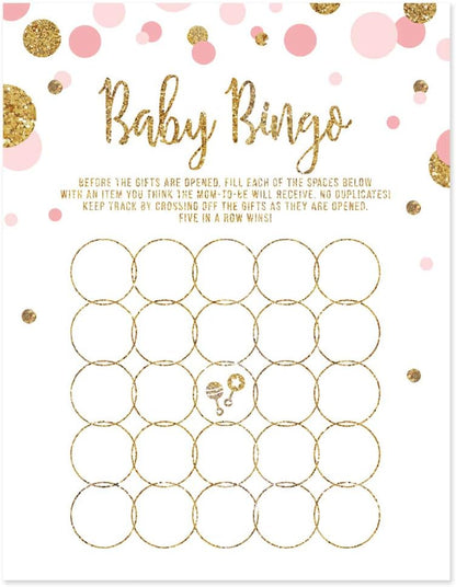 Andaz Press Blush Pink Gold Glitter Girl Baby Shower, Printable Table Tent Place Cards, 20-Pack, Seat Placement Cards Blank Place Cards For Table Settings Name Cards for Wedding, Graduation Food Cards - Colors A