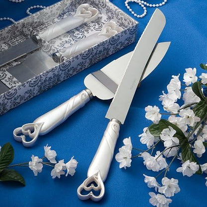 GIFTS INFINITY Personalized Wedding Cake Knife and Server Set with Engraving – Cake Cutting Utensil Set, Keepsake Gift for Wedding, Anniversary, Reception, Birthday & Other Occasions (CH-101WB)