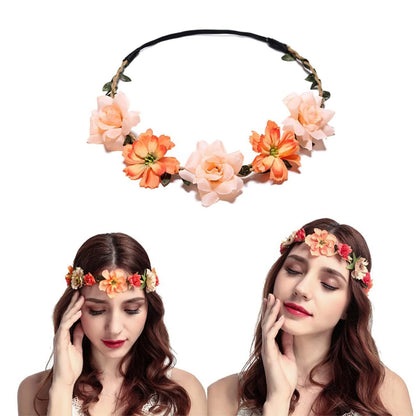 Women Headpieces Collection Accessories - 6 PCS Boho Hair Wreaths, Flower Crowns, Tiaras for , Brides, Bridesmaids, Flower Girls, Weddings