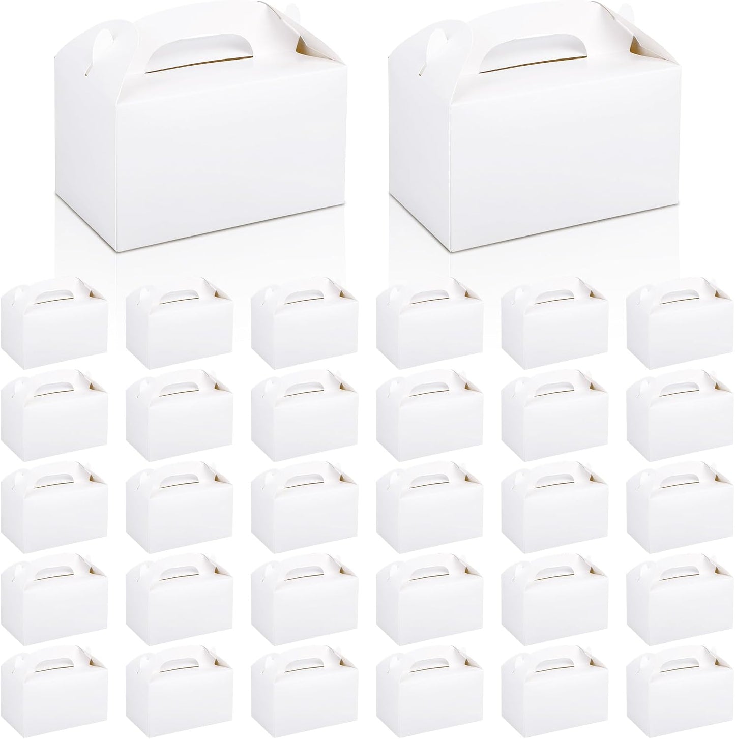 MIMIND 32 Pack Rainbow Party Favor Boxes Gable Treat Boxes with Handles 6 x 3.5 x 3.5 Inches Gift Birthday Goodie Boxes for Cookies Candies for Wedding Baby Shower Party Supplies