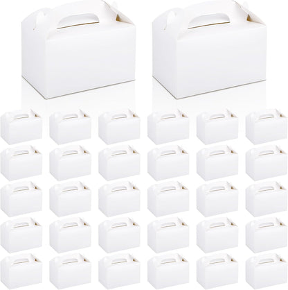 MIMIND 32 Pack Rainbow Party Favor Boxes Gable Treat Boxes with Handles 6 x 3.5 x 3.5 Inches Gift Birthday Goodie Boxes for Cookies Candies for Wedding Baby Shower Party Supplies
