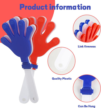 24 Pcs Orange Hand Clappers 7.5 Inch Clappers Noisemakers Noise Makers Party Favors Plastic Party Clapper for Sporting Events Cheers Ball Dance Basketball Football Noisemakers（Orange）