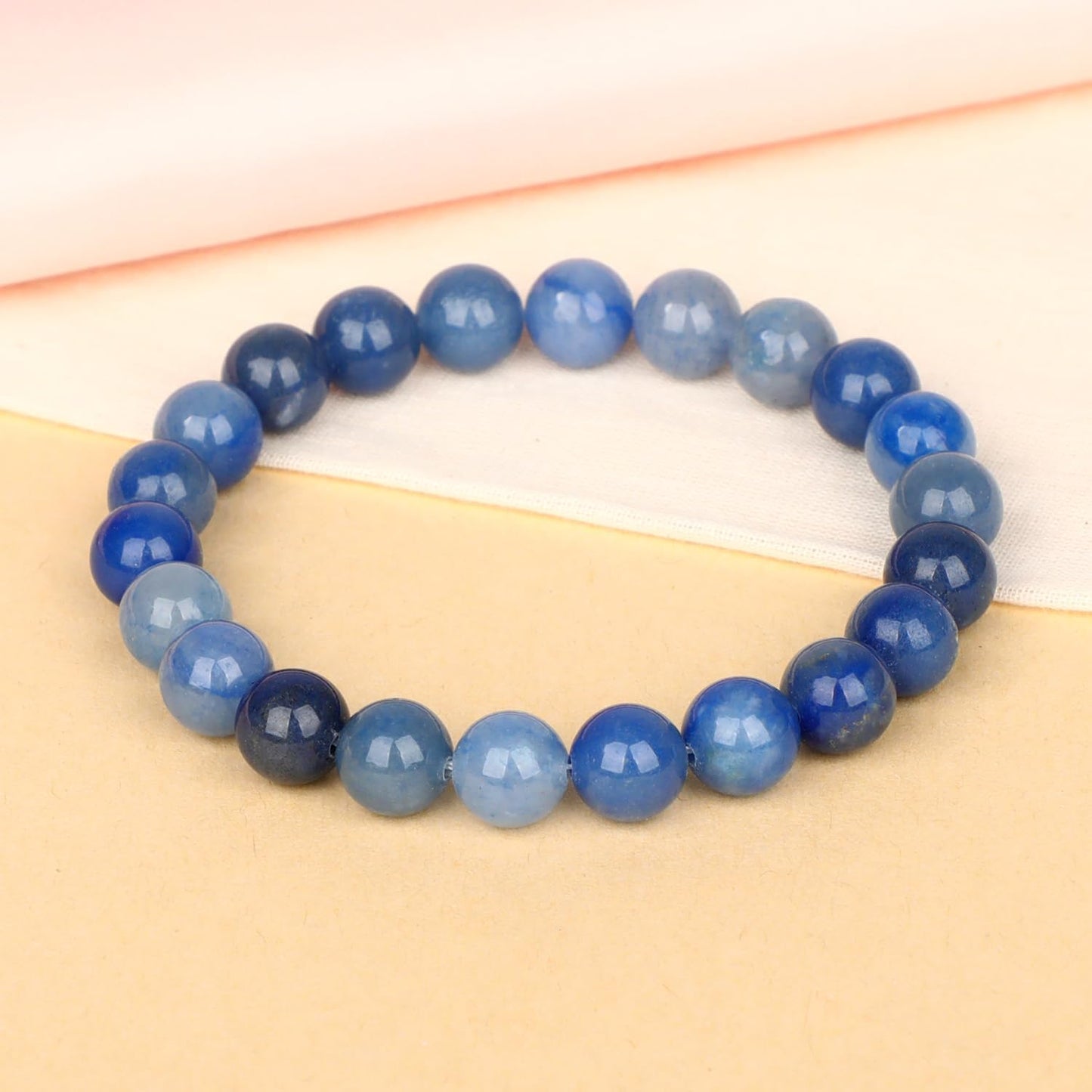 LPBeads Handmade Natural Gemstone Stretch Elastic Bracelet Healing Crystal Round Stone Beads Jewelry Gifts for Women Men