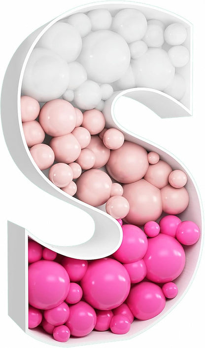 JW Passion - Premium Quality Made 3FT Tall Mosaic Balloon Frame Big Marquee Light Up Letters DIY Kit for Birthday Party Wedding Backdrop Decor Letter A Pre-Cut Foam Board