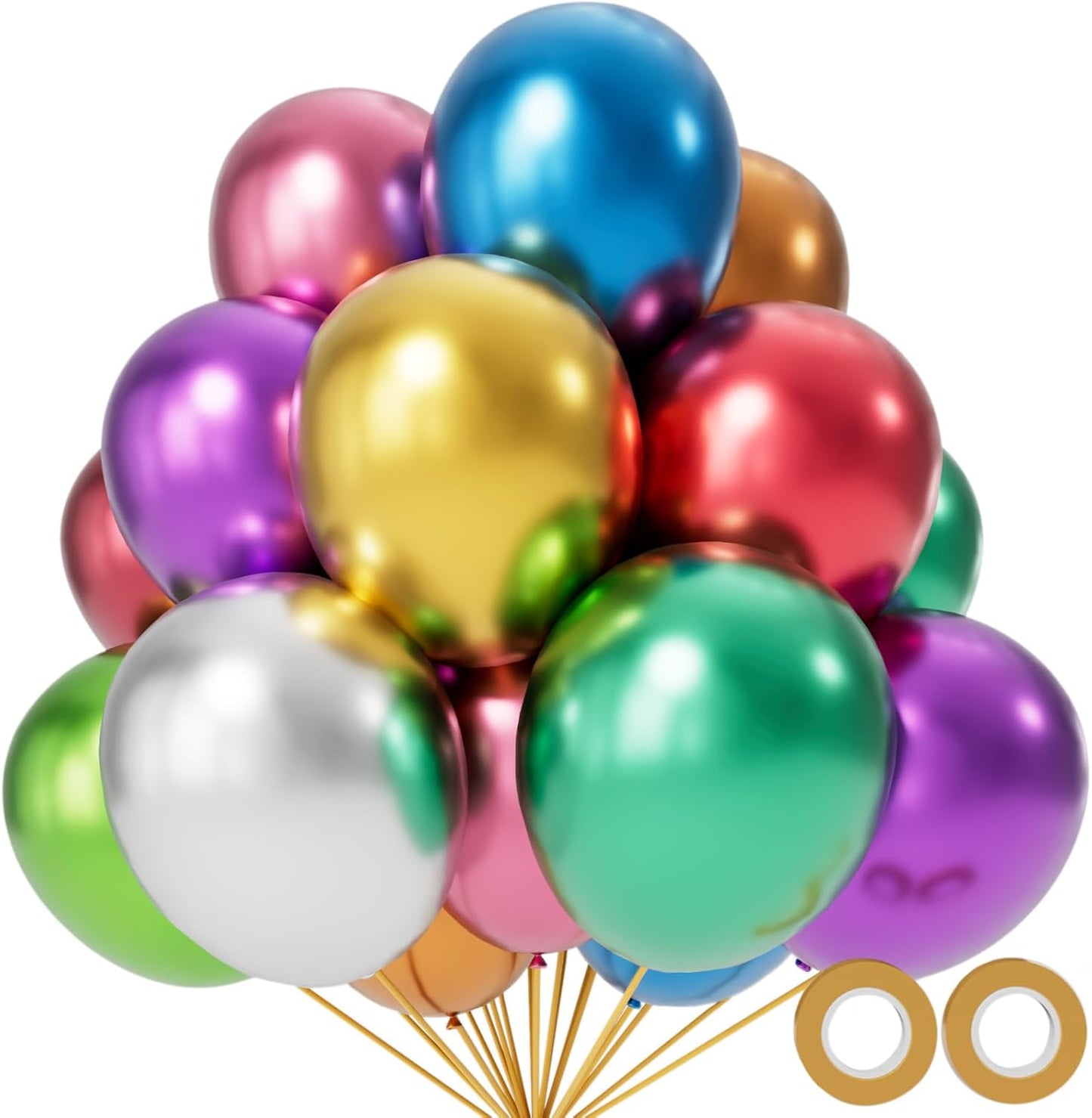 110pcs Black Balloon 12 inch, Black Latex Balloons for Birthday Party Baby Shower Wedding(with 2 Ribbons). - Colors A