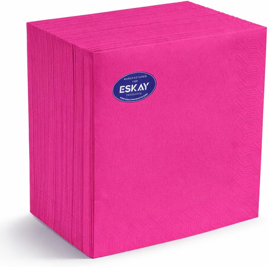 Black Beverage Napkins (300 Count) 2-Ply Disposable Cocktail Napkins for Bar, Weddings, Parties, Events, Premium Quality and EU Made