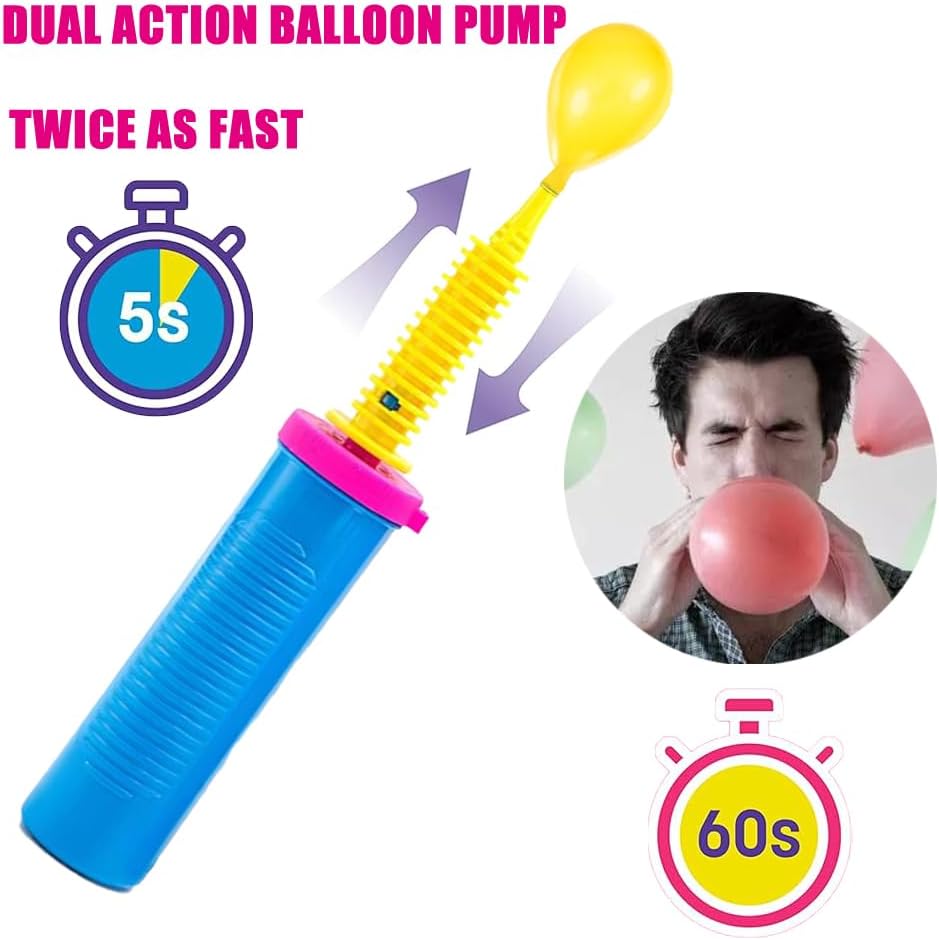 Luszmoax Balloon Pump Hand Held Two-Way Dual Action -Balloon Inflator Pump -Air Pump for Balloons