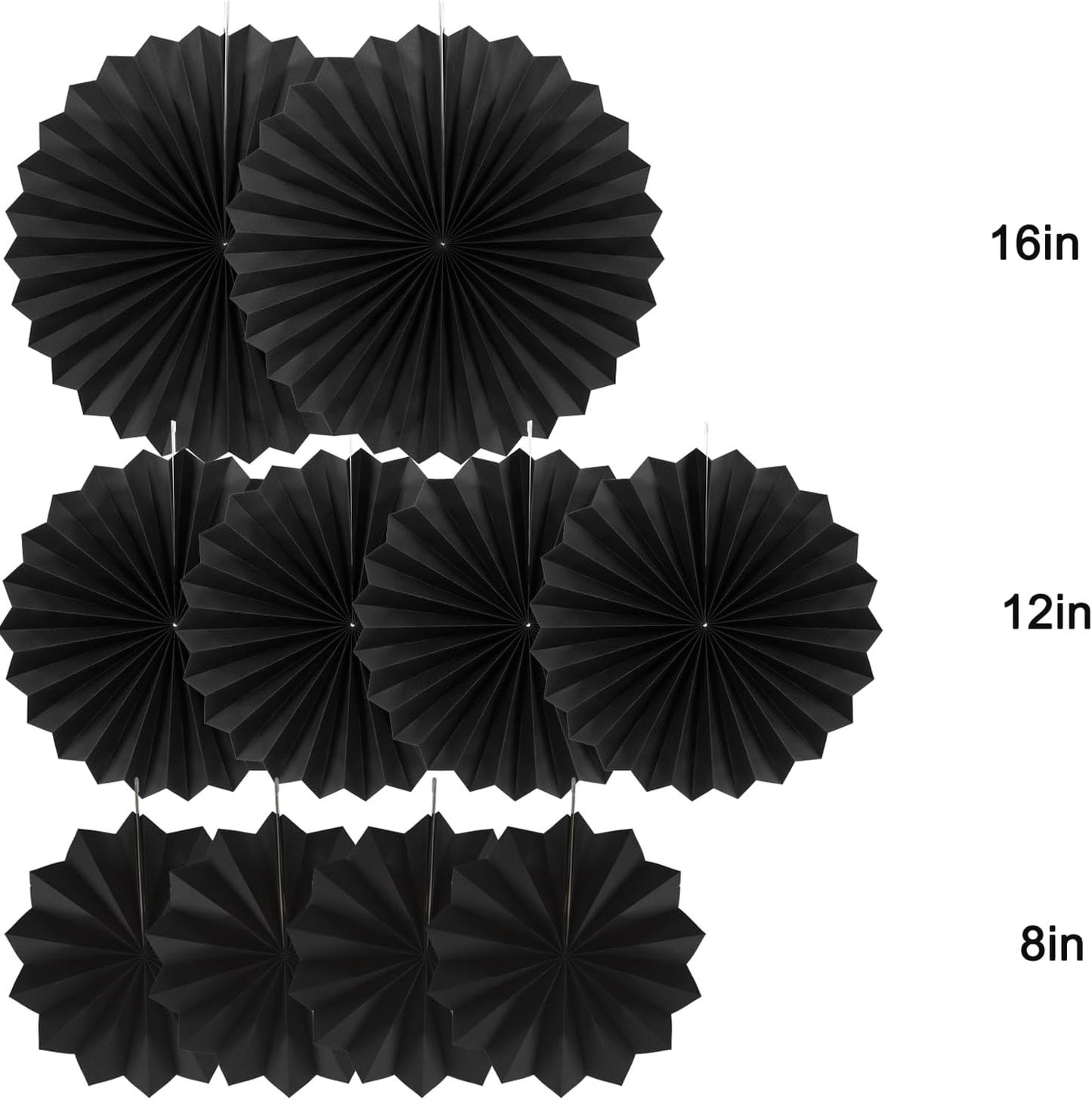Party Hanging Paper Fans Decorations Set, Gold Round Paper Fan Ceiling Party Decoration Suppiles,Set of 10