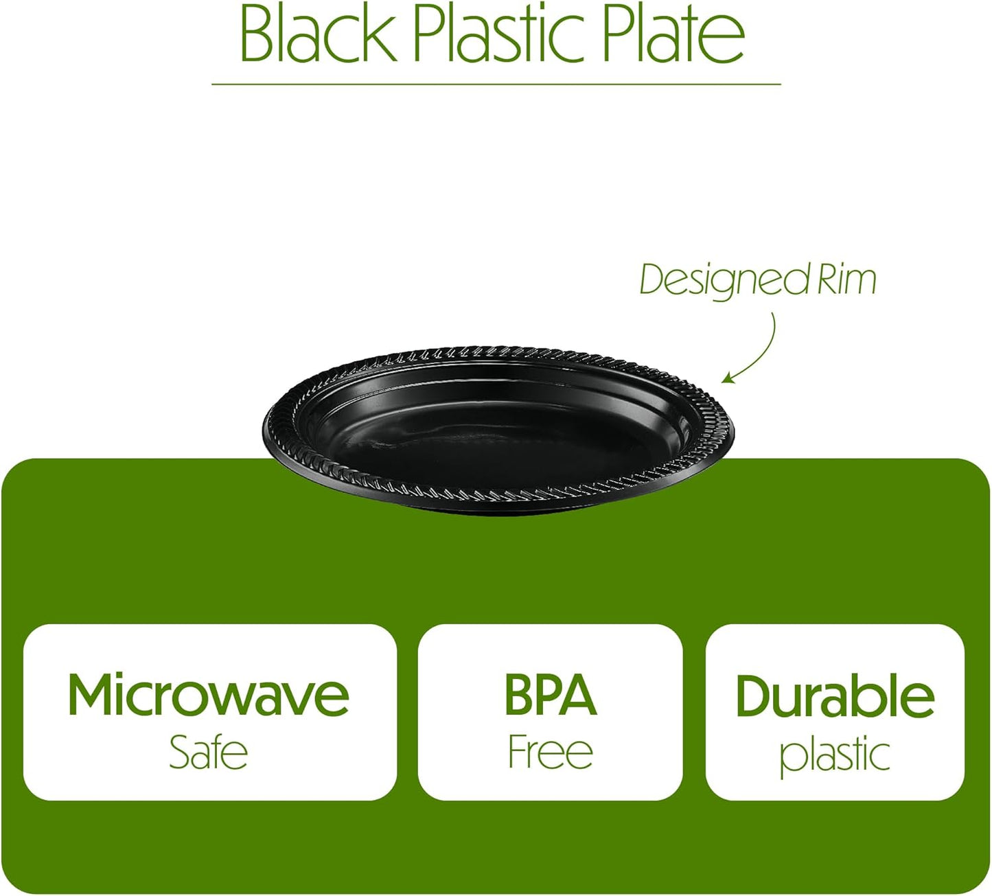 PLASTICPRO 100 PCS Black Plastic Bowls Light Weight 12 oz Plastic Soup Bowls Black Salad Plates Disposable for Party and Wedding