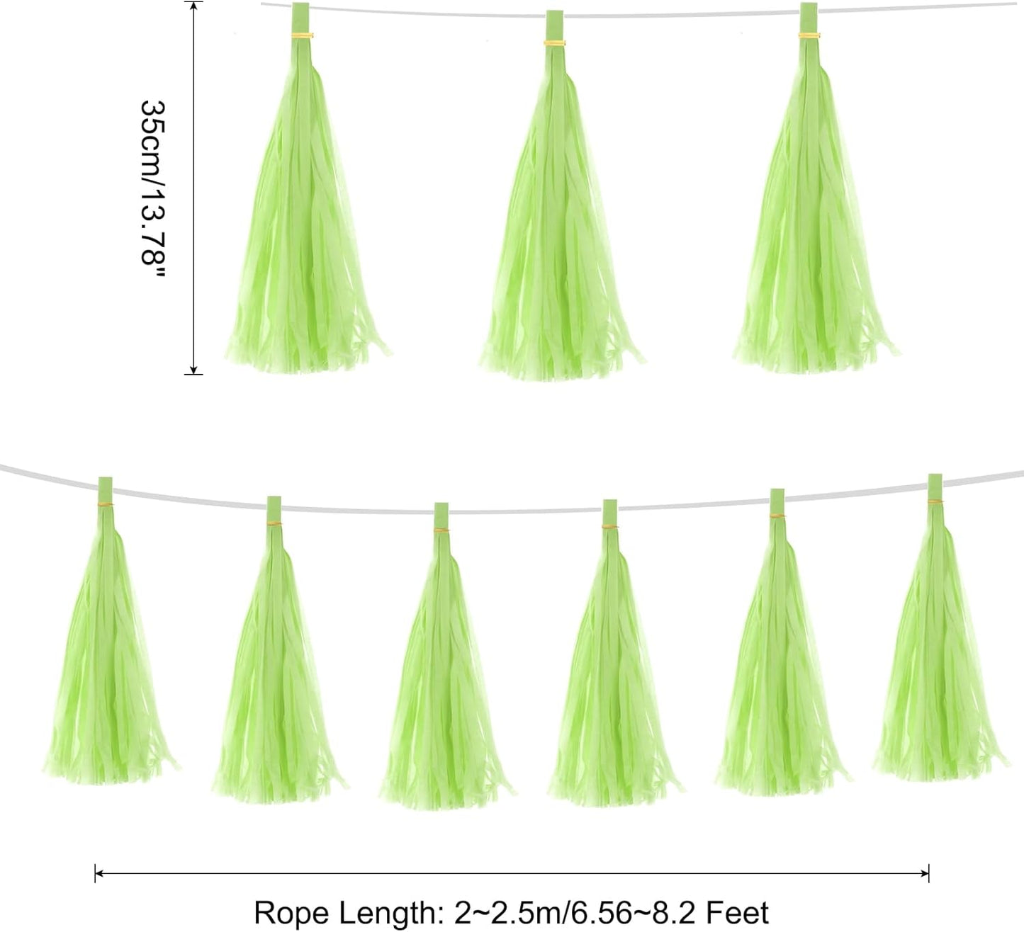 MECCANIXITY 20Pcs Light Blue Tassel Garland Banner with Rope Tissue Paper Tassels Party DIY Kits for Anniversary Wedding Birthday Party