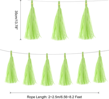 MECCANIXITY 20Pcs Light Blue Tassel Garland Banner with Rope Tissue Paper Tassels Party DIY Kits for Anniversary Wedding Birthday Party