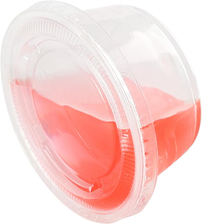 2oz Crystal Jello Shot Cups with Lids 100 Set, Leakproof & Freezer Safe Small Meal Prep Plastic Portion Cups for Salad Dessert Condiment Sauce Souffle, Food Storage Cups for Lunch Party Trips