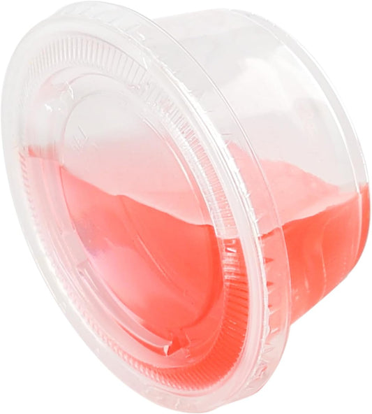 2oz Crystal Jello Shot Cups with Lids 100 Set, Leakproof & Freezer Safe Small Meal Prep Plastic Portion Cups for Salad Dessert Condiment Sauce Souffle, Food Storage Cups for Lunch Party Trips