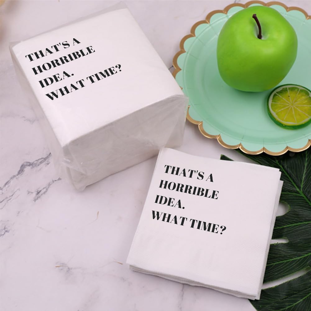 Funny Cocktail Napkins 100Pcs Funny Quotes Saying Disposable Paper Party Napkins 4.5 x 4.5 Two-ply (I Feel Sorry For People Who Don’t Know Us Napkins)