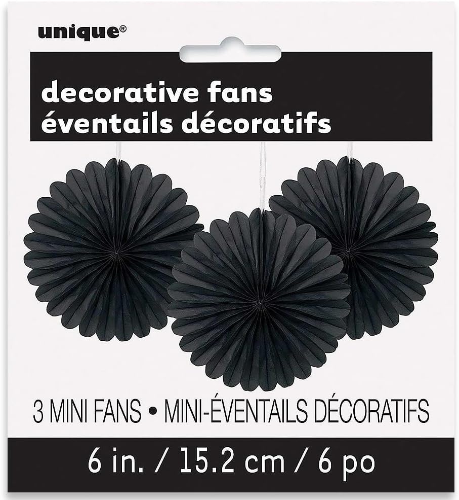Sunflower Yellow Hanging Tissue Paper Fans - 6'', 3 Count - Perfect for Parties & Home Decor
