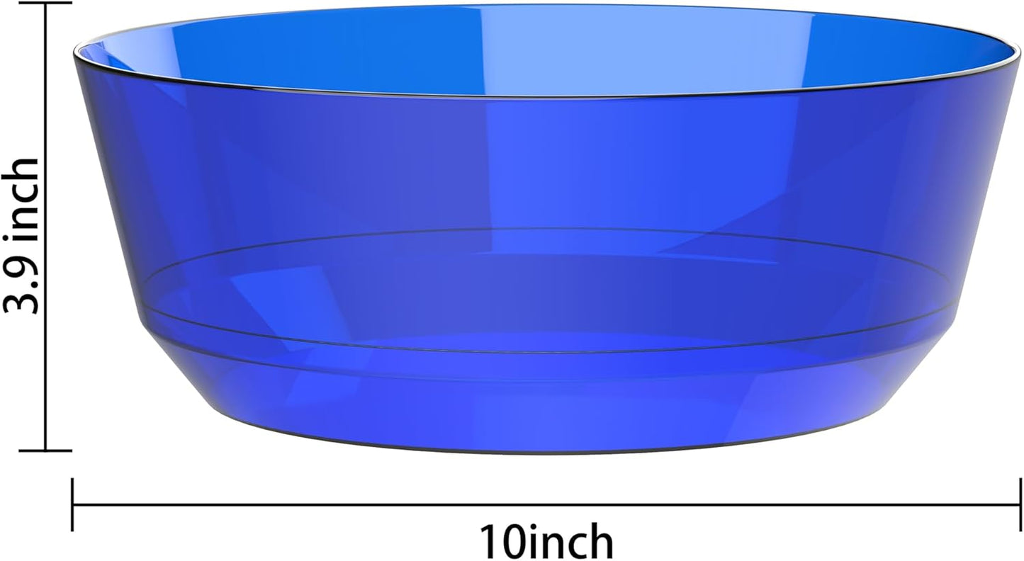 Hioasis 8 Pack Plastic Serving Bowls 128oz Gold Glitter Plastic Bowls Heavy Duty Disposable Serving Bowls for Party Snack & Salad & Candy & Bar Buffet