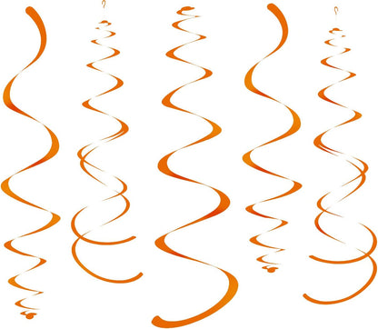 Gold Party Hanging Swirl Decorations Plastic Streamer for Ceiling, Pack of 28