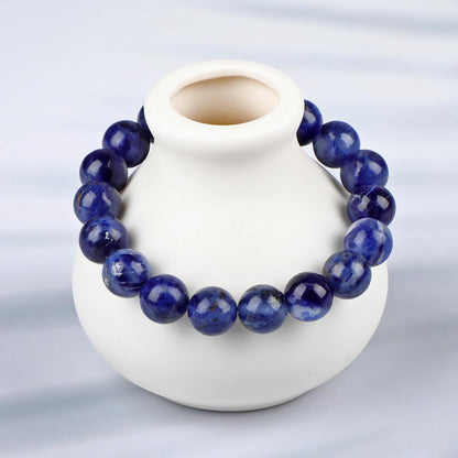 LPBeads Handmade Natural Gemstone Stretch Elastic Bracelet Healing Crystal Round Stone Beads Jewelry Gifts for Women Men