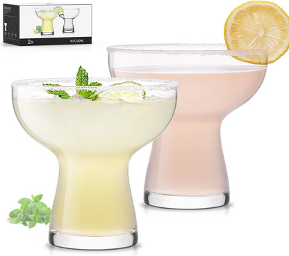 LUNA & MANTHA Martini Glasses, Martini Cocktail Glasses for Margarita, Manhattan, Cosmopolitan, Espresso, Home Bar, Evening Parties, Birthdays, Housewarming Gift,8oz-Stemless Set of 4
