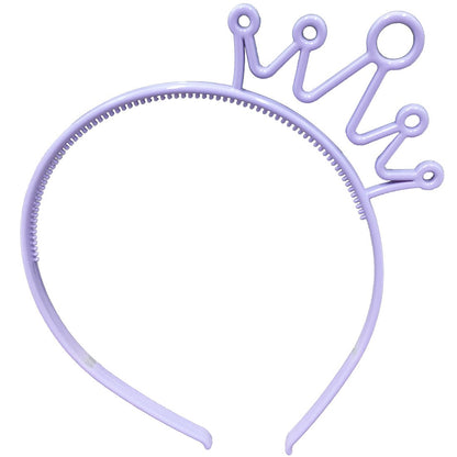 XIMA 12pcs Spring Colors ABS Plastic Material Crown Women Headbands Tiaras Head Band Princess Headear Hair Accessory (SP-Crown)