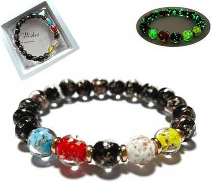 Handmade Glow-in-the-Dark Beaded Bracelet, Luminous Wrist Accessory, Fashion Bracelet for Women, Ideal Gift for Night Events, Parties & Birthdays
