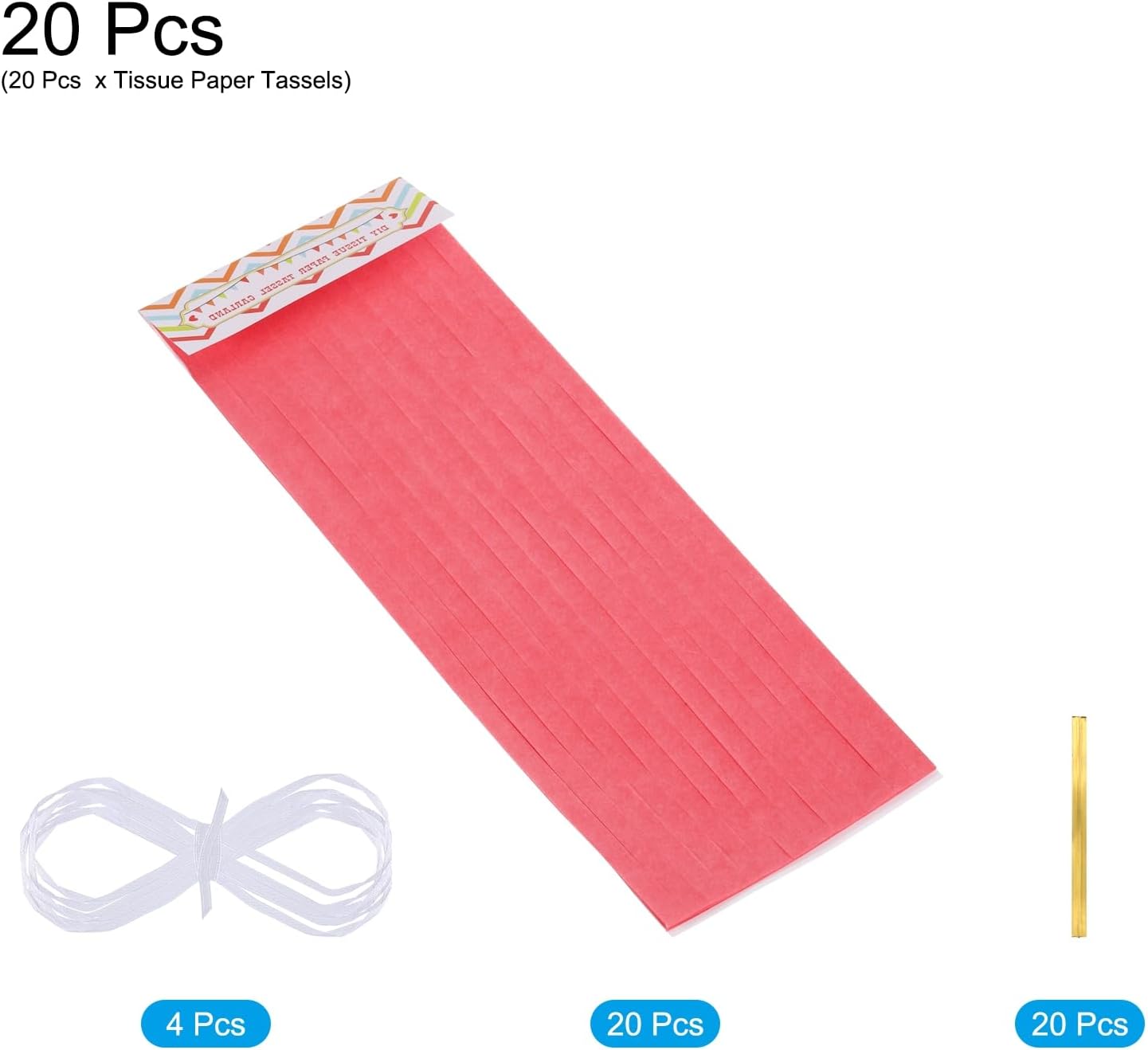 MECCANIXITY 20Pcs Light Blue Tassel Garland Banner with Rope Tissue Paper Tassels Party DIY Kits for Anniversary Wedding Birthday Party