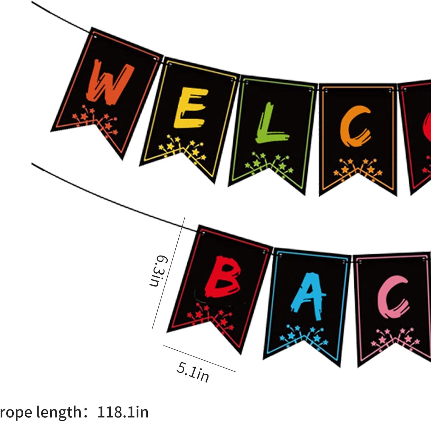 Welcome Back Banner, Glitter Welcome Banner Pre-Assembled Ready to Hang, Back to School Classroom Decorations for Teachers Students, Homecoming Party Decorations, Family Reunion & Office Celebrations