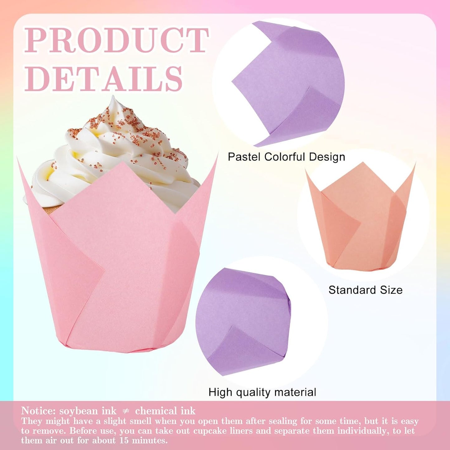 FYSUIMU 180Pcs Sage Green Tulip Cupcake Liners Gradient Green Muffin Baking Cups Cupcake Wrappers for Wedding Bridal Shower Spring Holiday Party Supplies