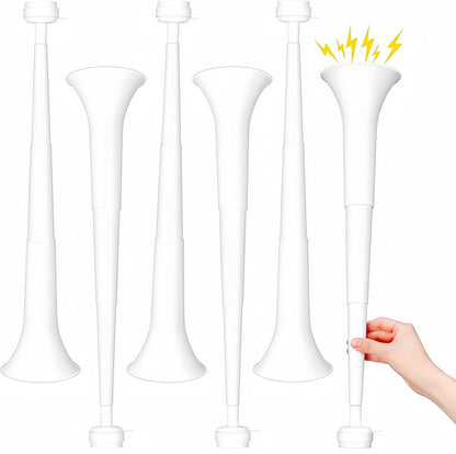 6 Pcs Stadium Horn for Adult, 21 Inch Vuvuzela Plastic Collapsible Cheering Trumpets for Sporting Events Football Carnival Party, Red