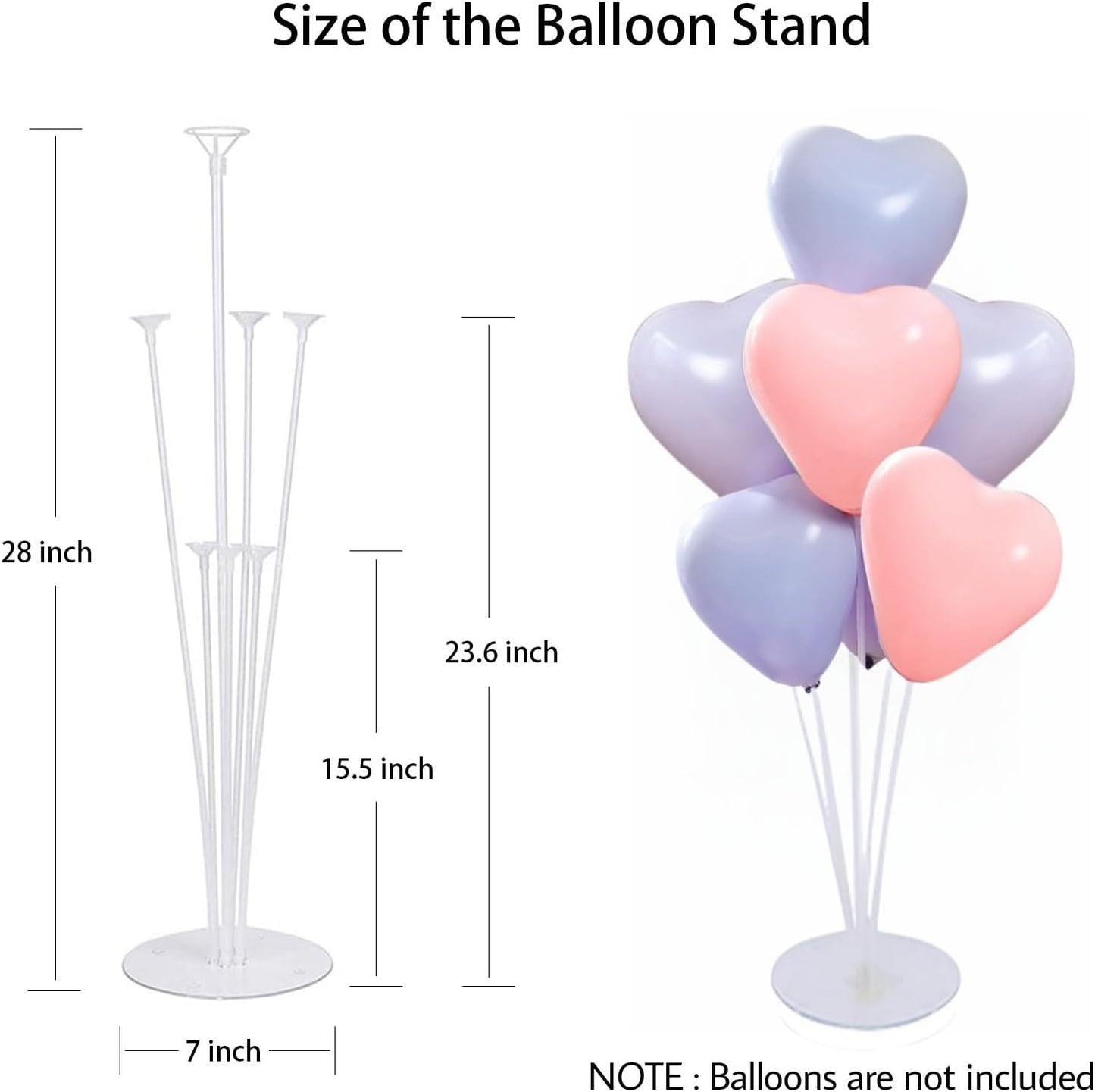 Balloon Stand Kit For Table - 4 Sets Balloon Sticks with Base For Birthday Graduation Party Decorations