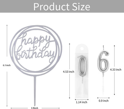 10-Piece Number Birthday Candles - Glitter Cake Toppers for Birthday & Wedding Parties