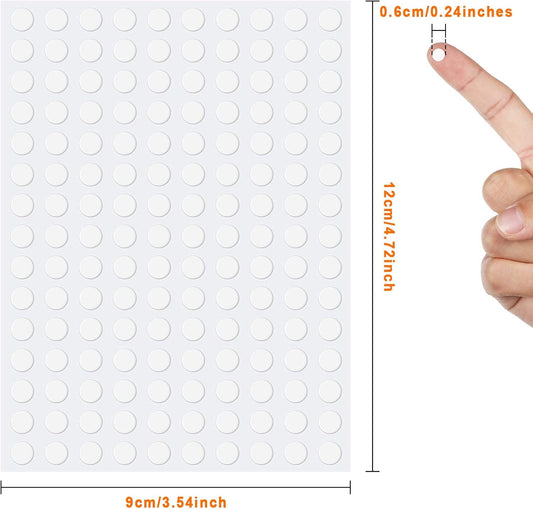 Zonon 1000 Pcs Double Sided Adhesive Dots Clear Glue Point Tape Stickers Balloon Glue Round Mini No Traces Adhesive Sticker Dot Sticker for Classroom Decor Craft DIY Office (0.24 Inch/ 6 mm)