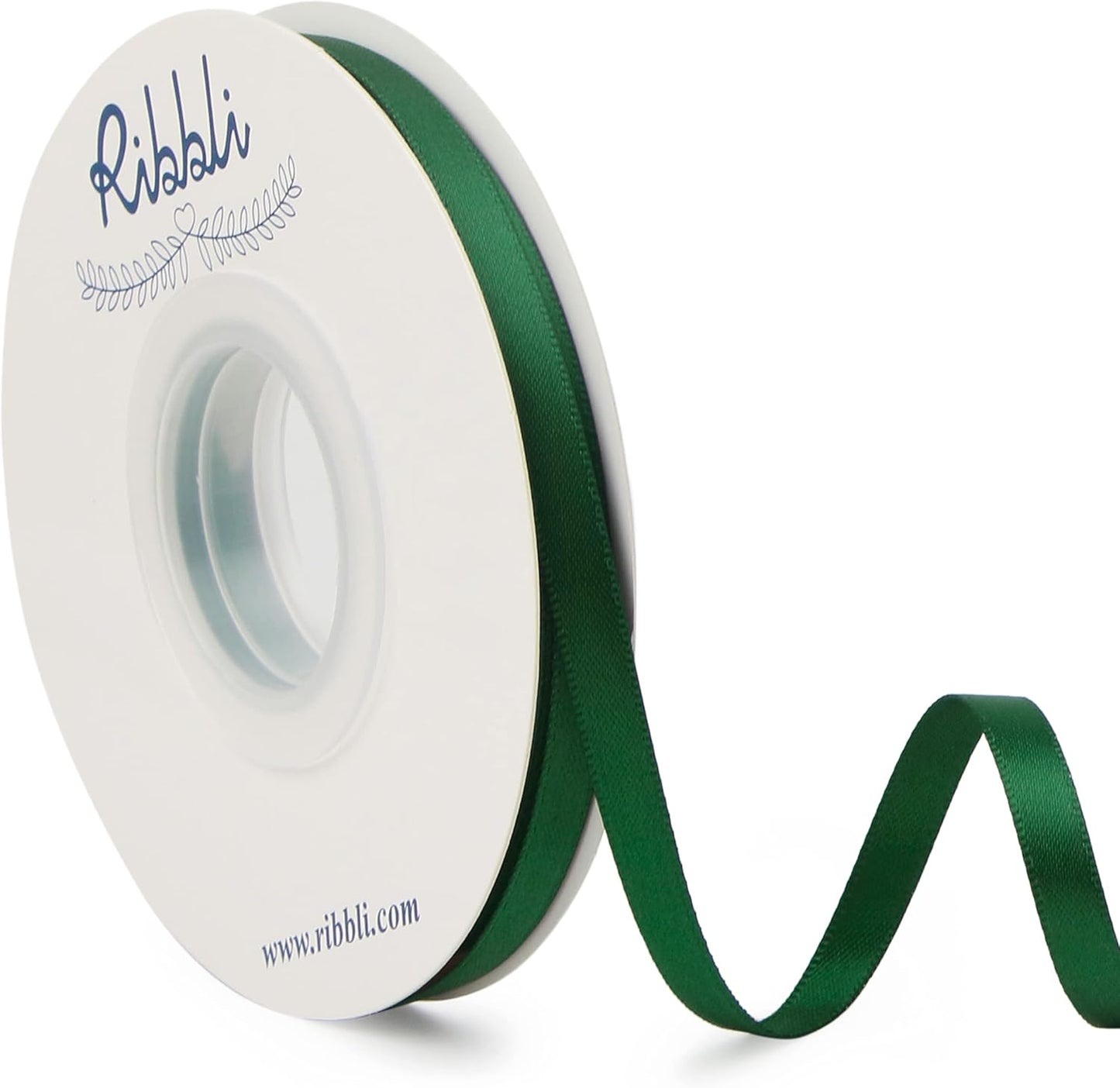 Ribbli Double Faced White Satin Ribbon,3/8” x Continuous 25 Yards,Fabric Ribbon use for Bows Bouquet,Gift Wrapping,Floral Arrangement