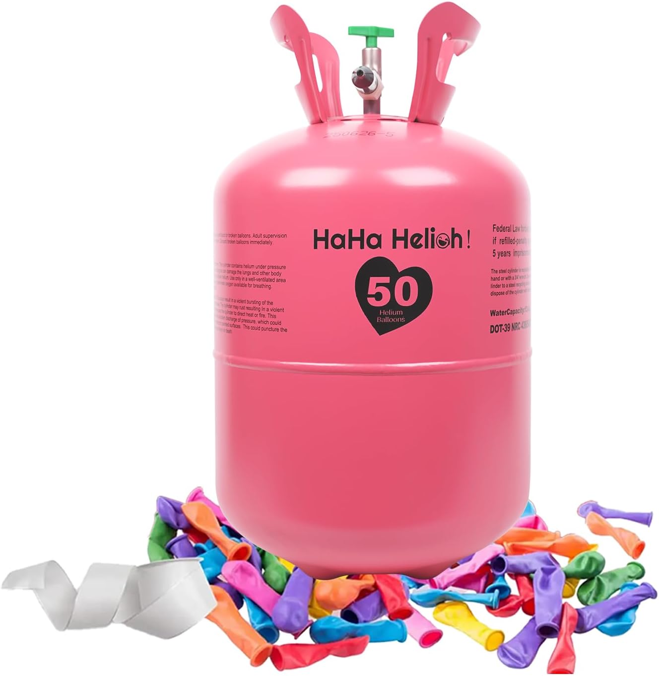 Helium Tank For Balloons At Home,13L Helium Tank Up To 50 Latex Balloons, Includes Filling Nozzle, Ideal for Birthday, Wedding & Party Decoration